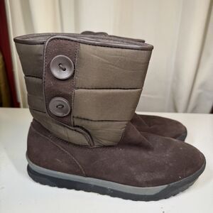 Lands End Womens Brown Casual Suede 394102 Mid Calf Winter Boots Size 8 B